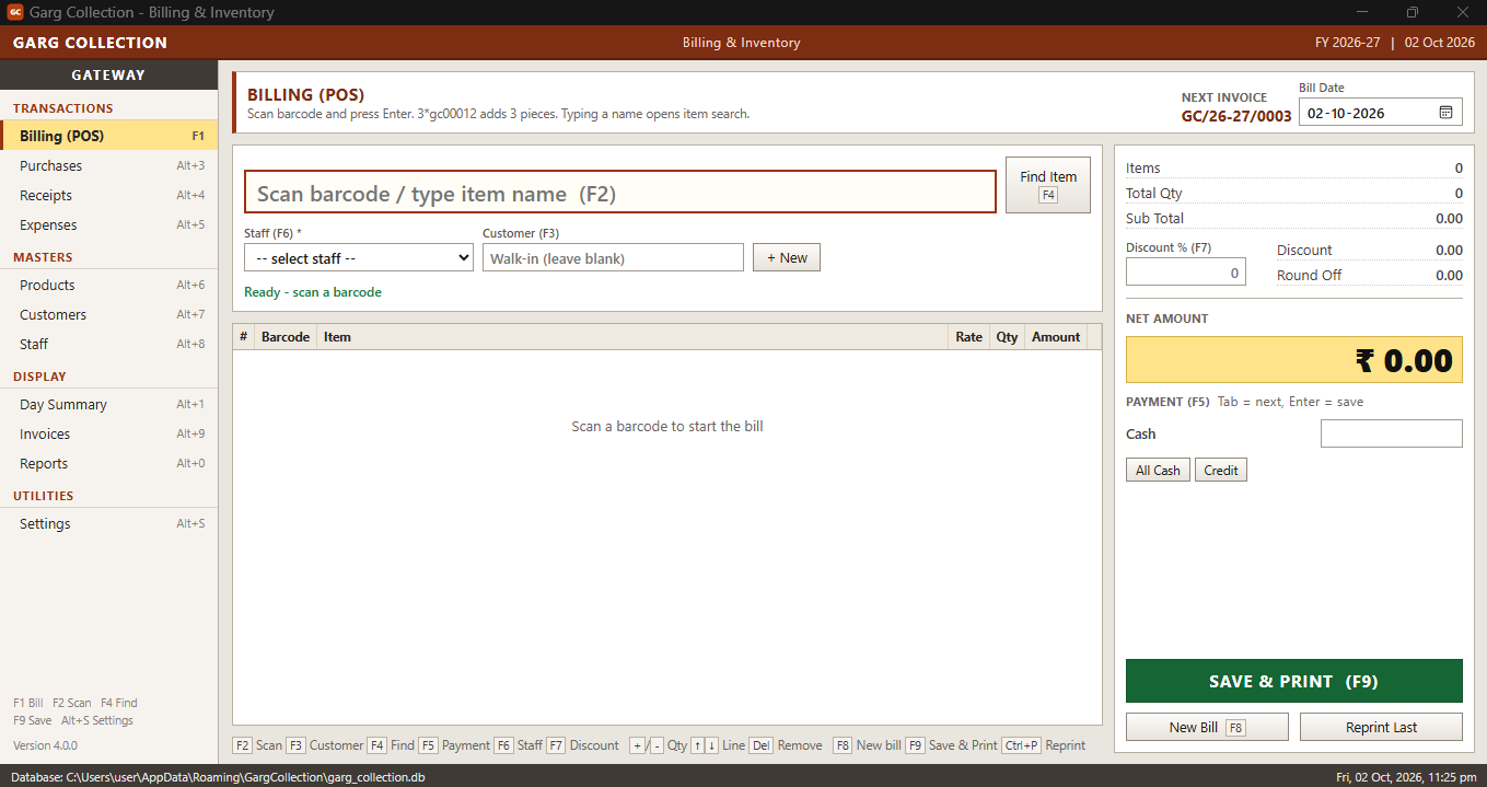 Billing & invoice generator screenshot